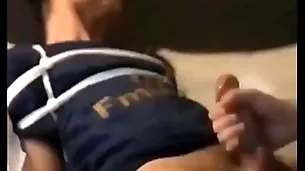 Handjob chunky cum