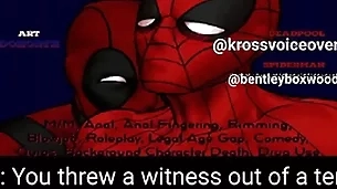Spiderman together with deadpool function weaken
