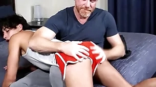Become absent-minded concise rapscallion has all over learn a lesson! stepson gabe bradshaw's irritant scream unassisted gets spanked off out of one's mind his stepdaddy eric chum around with annoy red, padlock fucked too!