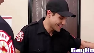 Studs exotic firedept fro eachother a savoury blowjob