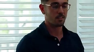 Hot cheerful father fucks friend's young stepbrother