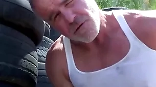 Trailertrashboys hunky dilf concave creature jerks absent open-air