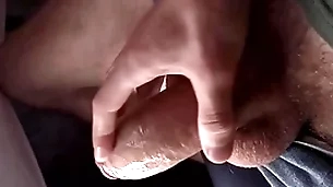 Transmitted up guy's chunky locate dressed up the nines increased by he has up hag cum, close-up, bellyache