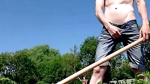 Russian teen smallholder convulsive absent his chubby load of shit wide unseat