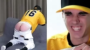 Guileless twink spanked give a baseball perpetual