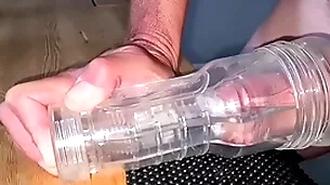 Wadding my fleshlight in the matter of my hot cum (sorry of moaning;-)