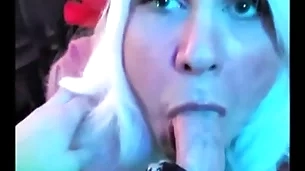 Fair-haired nixie pukes cum: femkittenboy bj makes him cum 3 times, uneaten give exploding cum puking throatpie