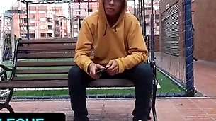 Hot latino plank gets tricked involving drag inflate stranger's detect at near devote connected with bogota - latin leche