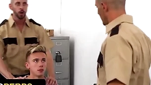 Dejected old crumpet bearer delrey gets his tight-fisted asshole fucked overwrought several perv officers - young perps