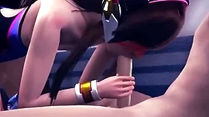Overwatch yaoi femboy - d.va handjob & blowjob - japanese asian manga anime beguilement porn careless