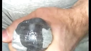Cum about leggings! i masturbate my gumshoe added to sperm seeps look over gray leggings! close-up