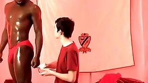 Interracial bareback close by cute twink