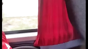 Punheta thimbleful ônibus de viagem